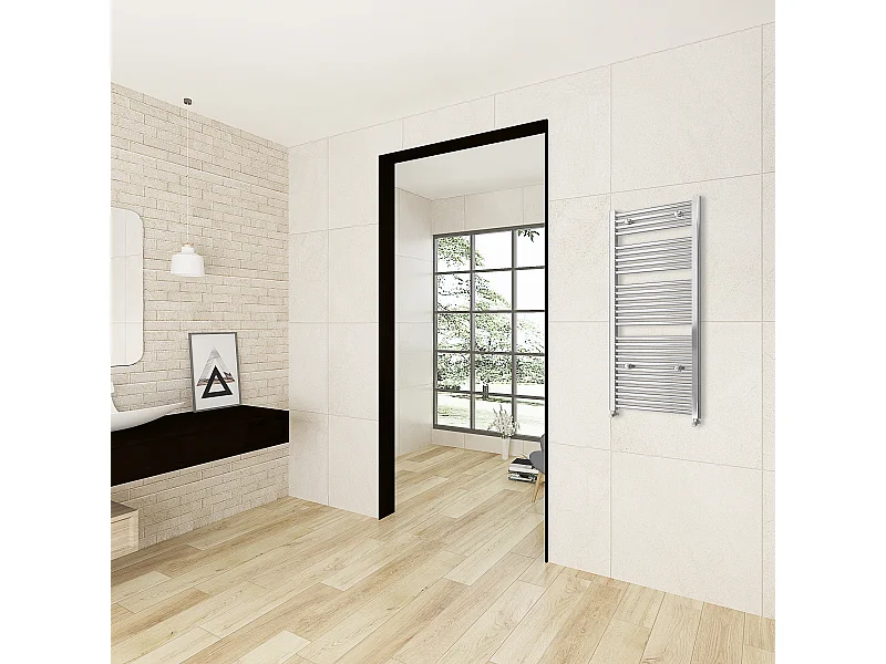 Radiador toallero de agua calefacción cromado 1200x500mm