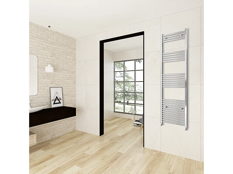 Radiador toallero de agua calefacción cromado 1800x600mm