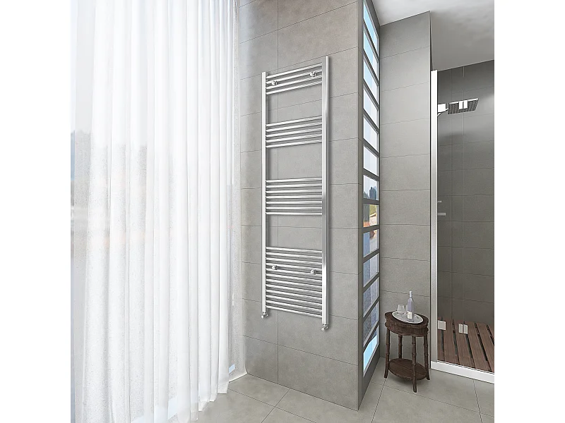 Radiador toallero 180x50cm Cromado 50cm entre ejes en circuito de agua caliente