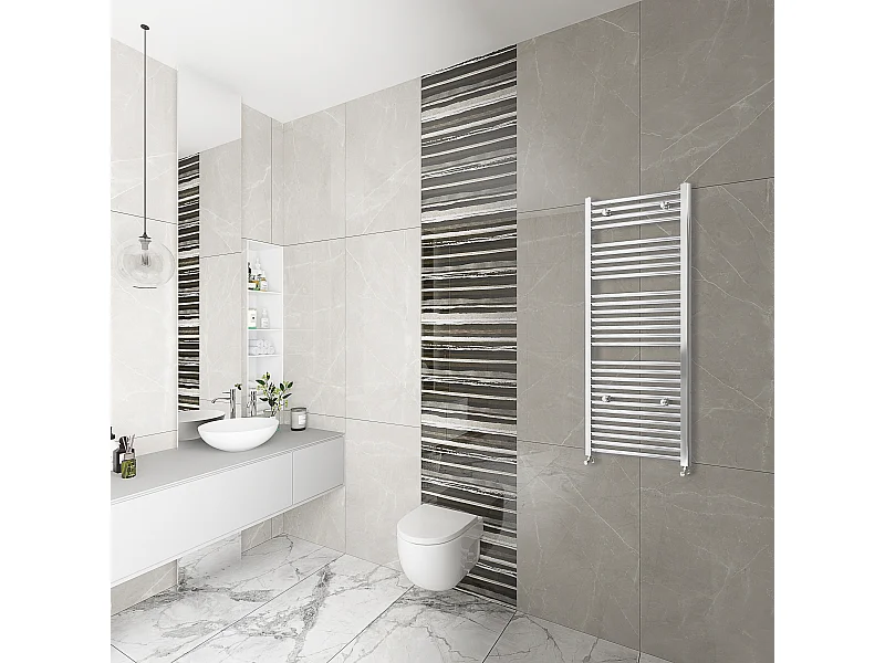 Radiador toallero de agua fácil de Instalar 120x45cm Cromado