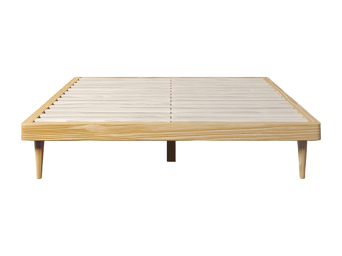 Sommier bois clair Alba finition chêne sommier inclus 140x190cm