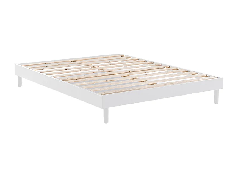 Sommier à Lattes en kit bois Blanc - 90 x 200 cm