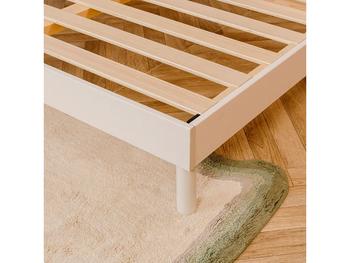 Sommier à Lattes en kit bois Blanc - 160 x 200 cm