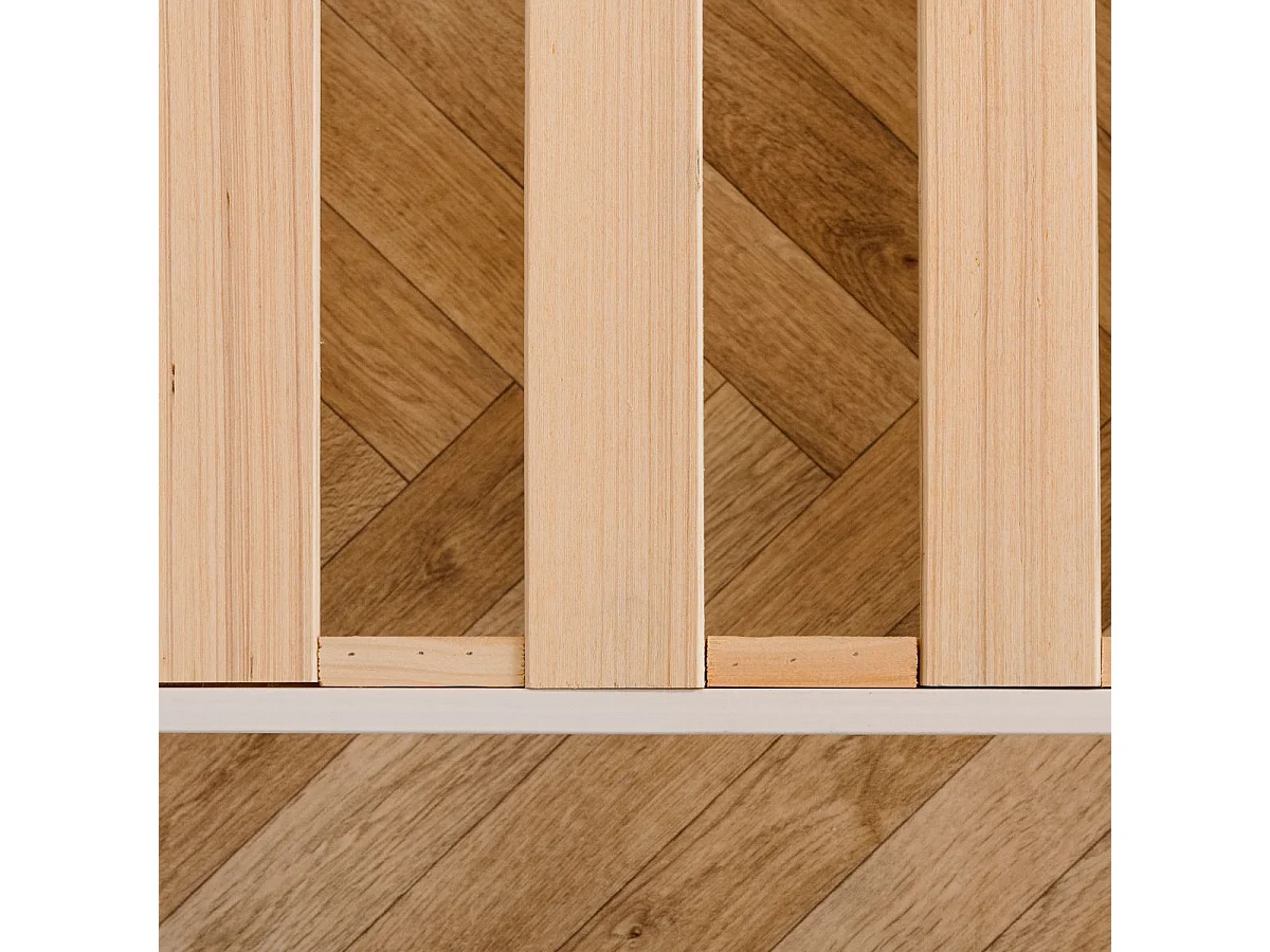 Sommier à Lattes en kit bois Blanc - 140 x 200 cm