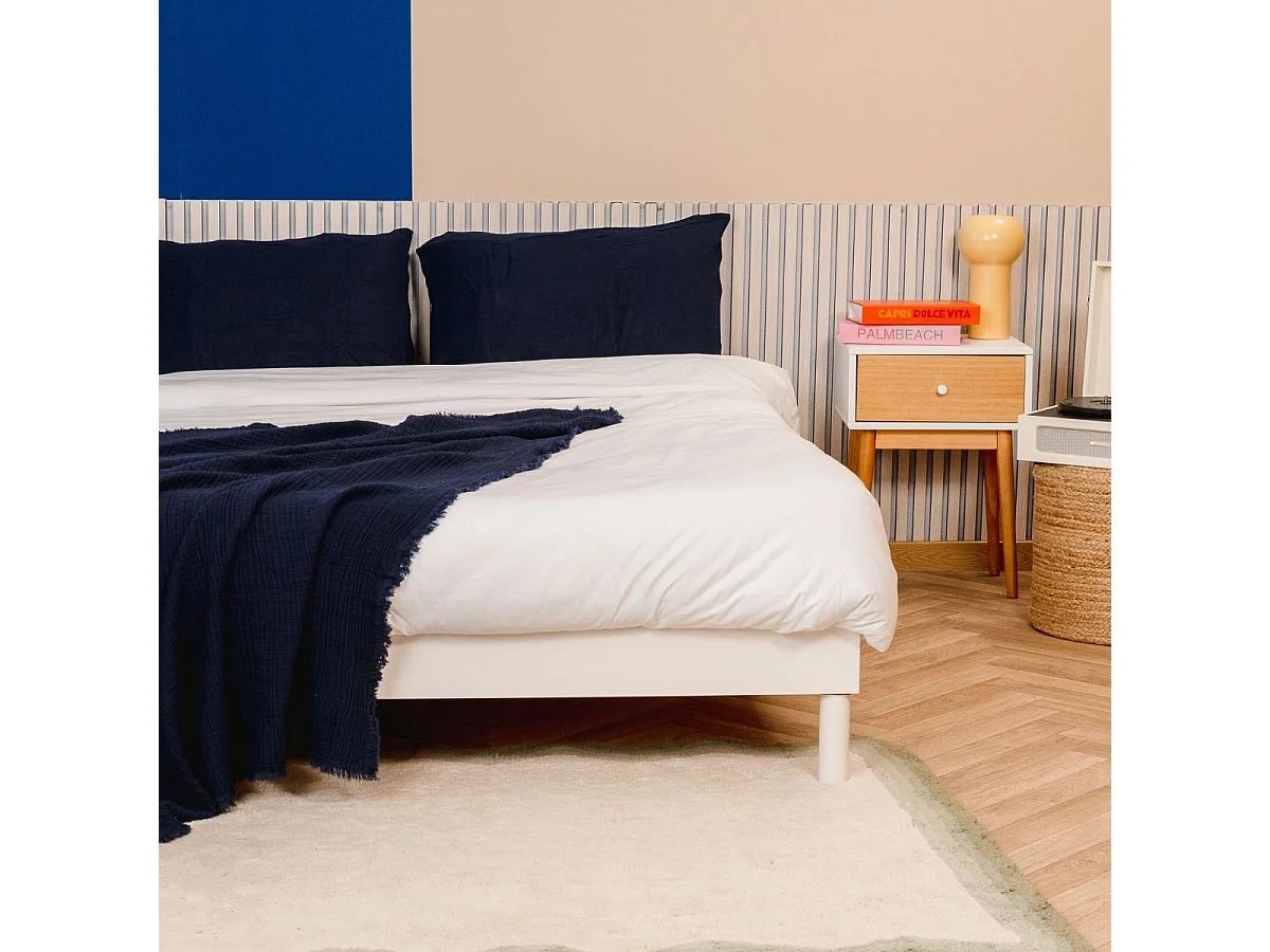 Sommier à Lattes en kit bois Blanc - 90 x 190 cm