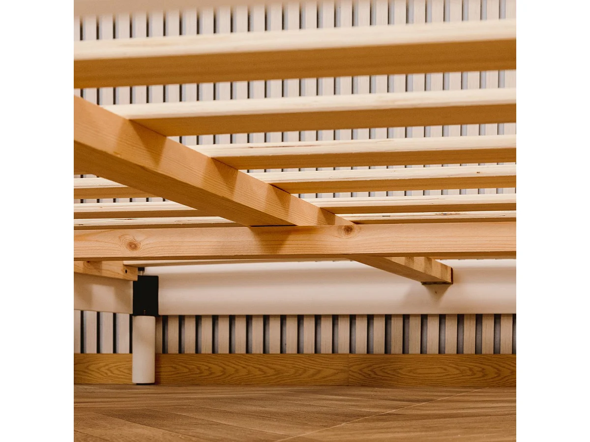 Sommier à Lattes en kit bois Blanc - 90 x 190 cm