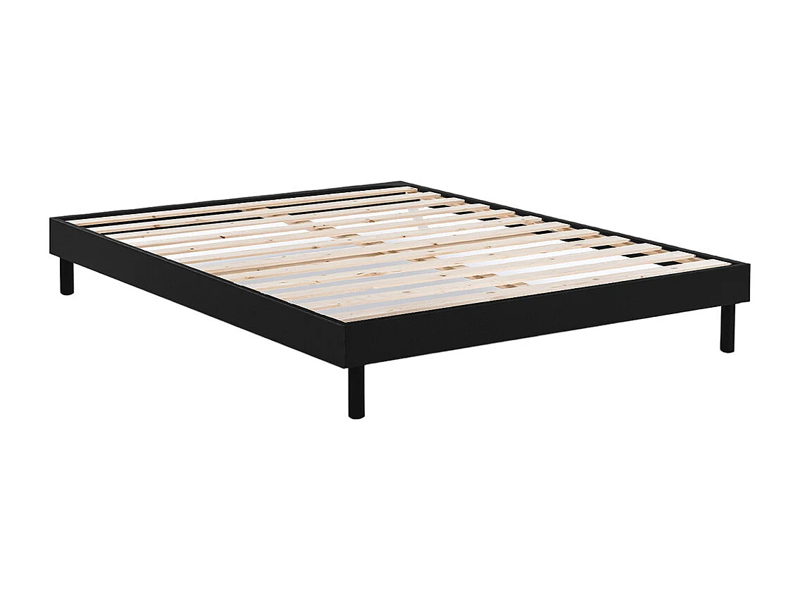 Sommier à Lattes en kit bois Anthracite - 90 x 190 cm