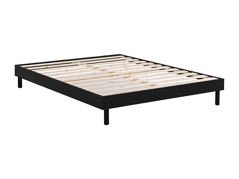 Sommier à Lattes en kit bois Anthracite - 90 x 190 cm