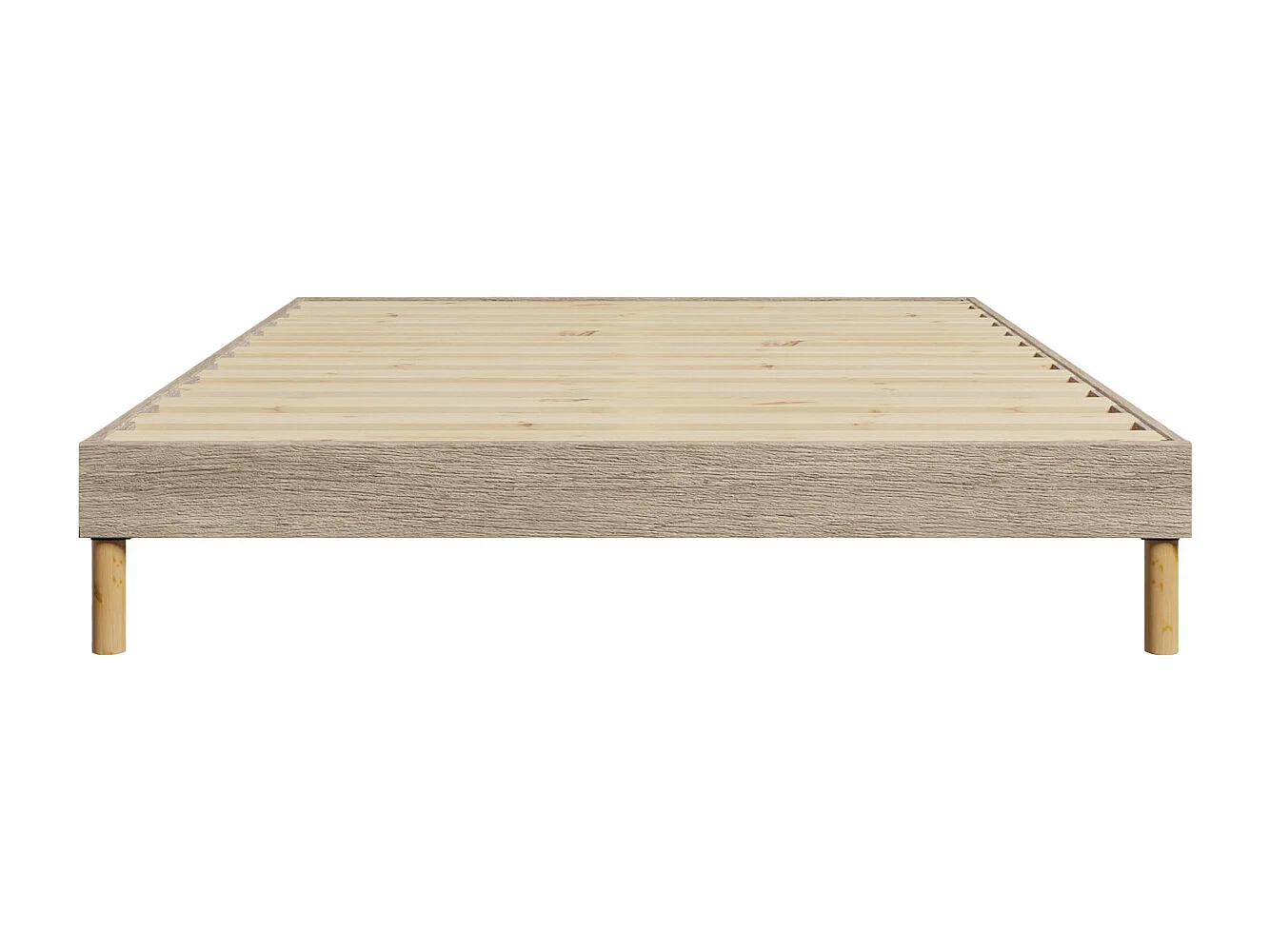Sommier à Lattes en kit bois Chêne clair - 160 x 200 cm