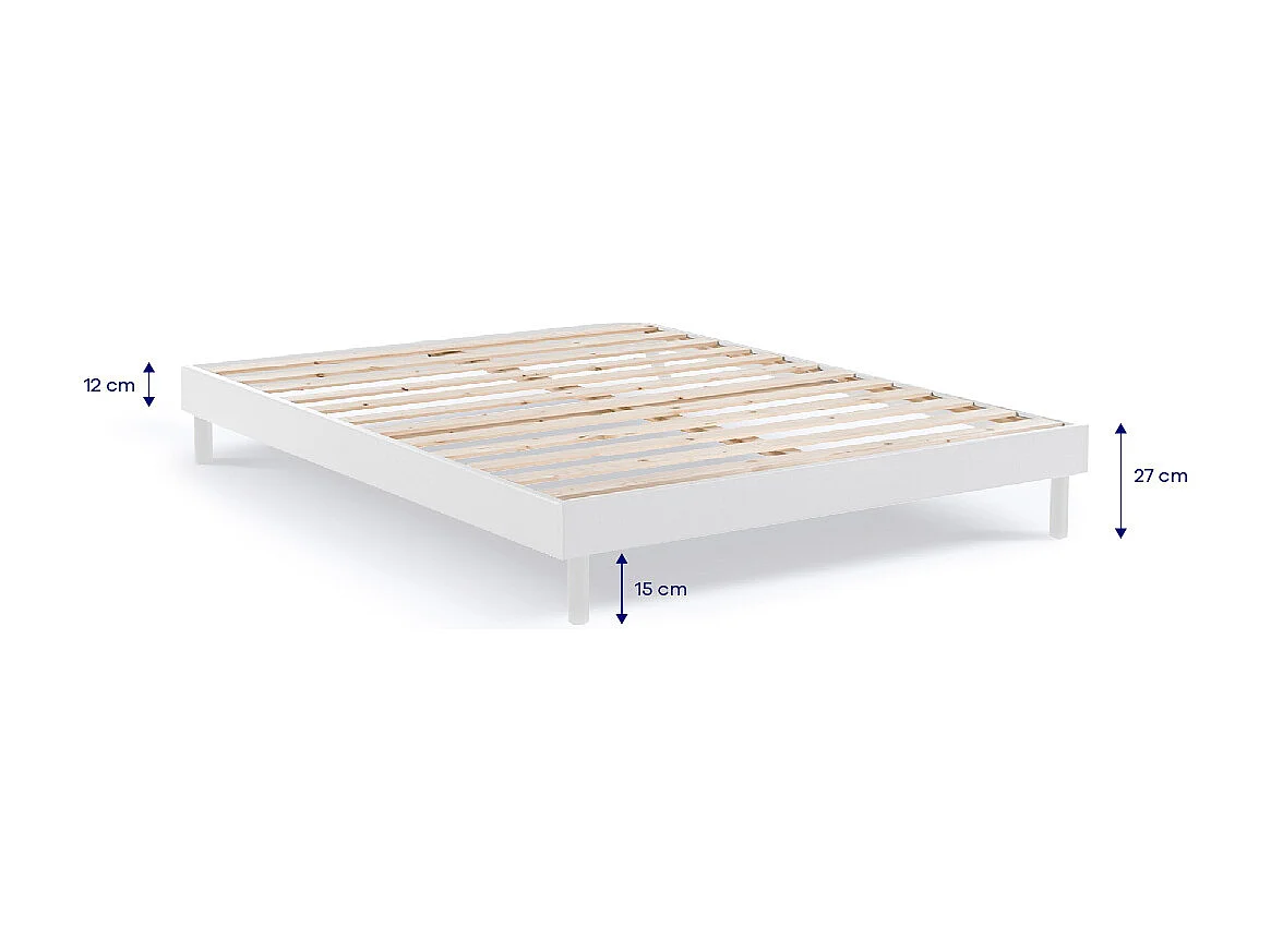 Sommier à Lattes en kit bois Chêne clair - 160 x 200 cm