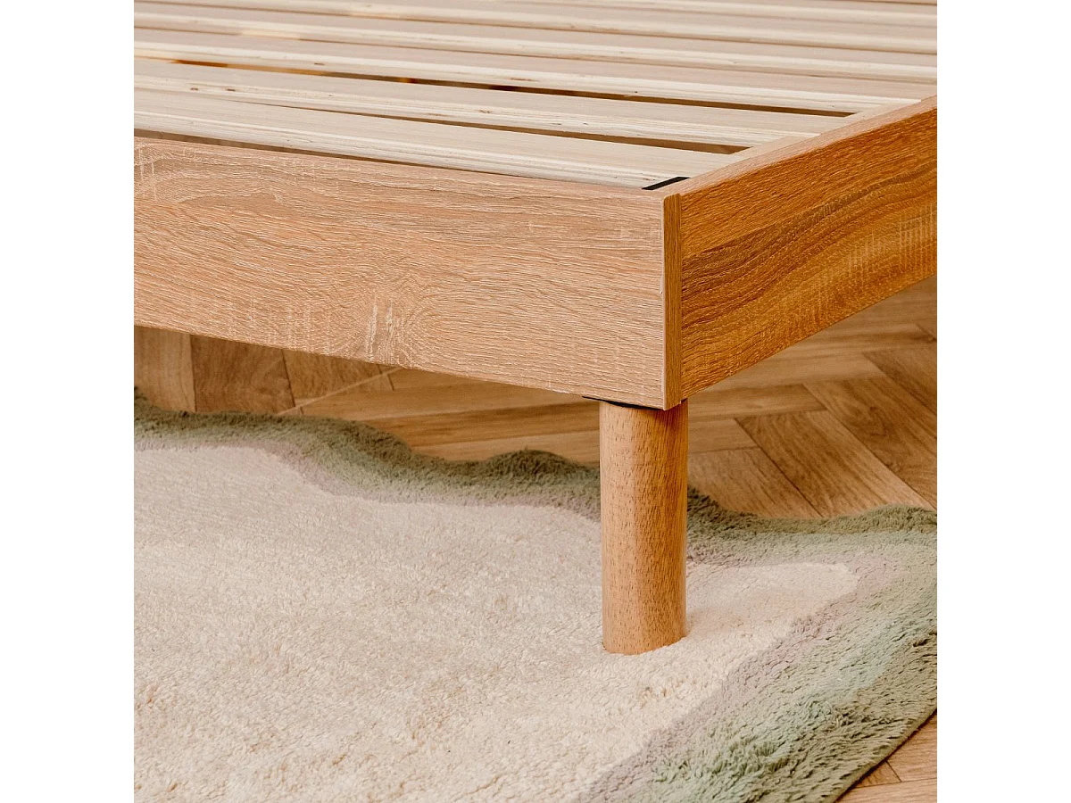 Sommier à Lattes en kit bois Chêne clair - 160 x 200 cm