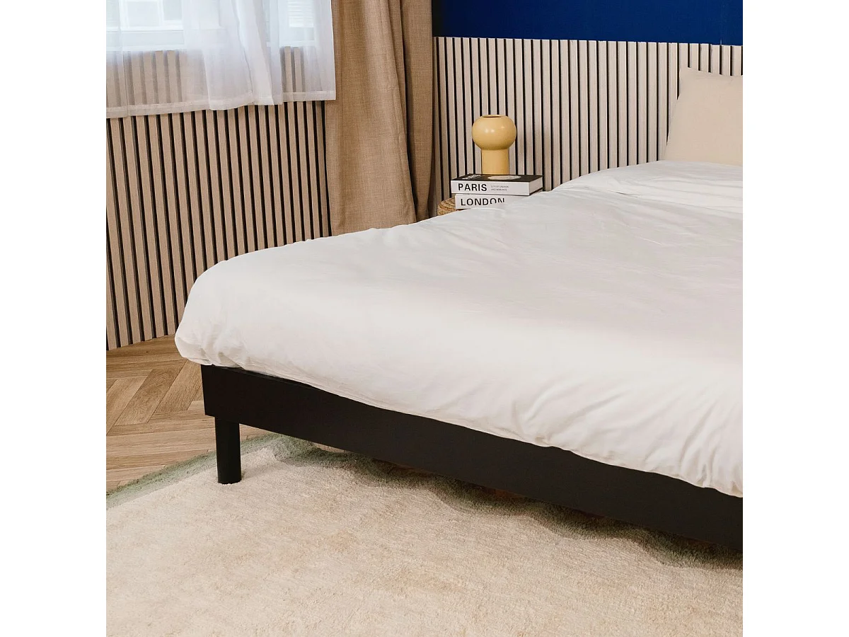 Sommier à Lattes en kit bois Anthracite - 160 x 200 cm