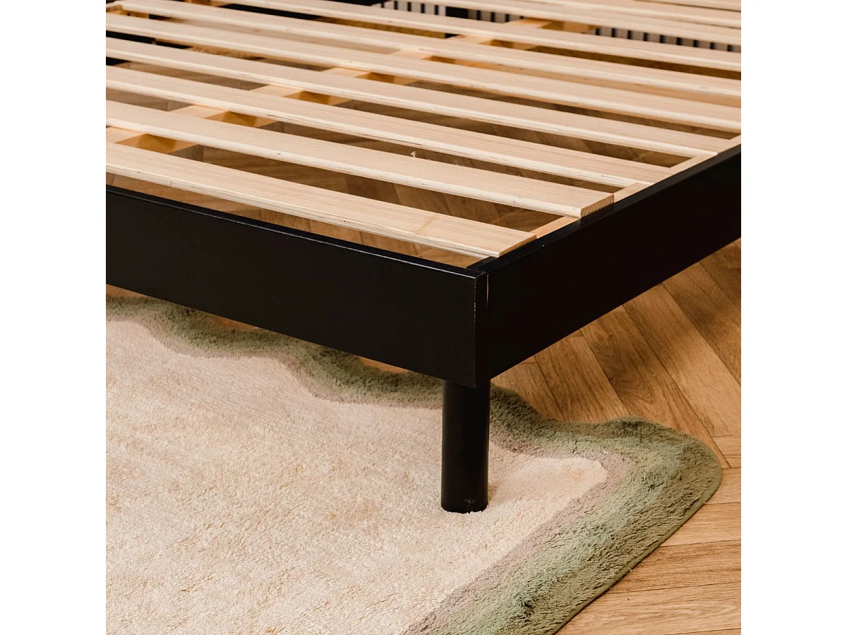 Sommier à Lattes en kit bois Anthracite - 135 x 190 cm