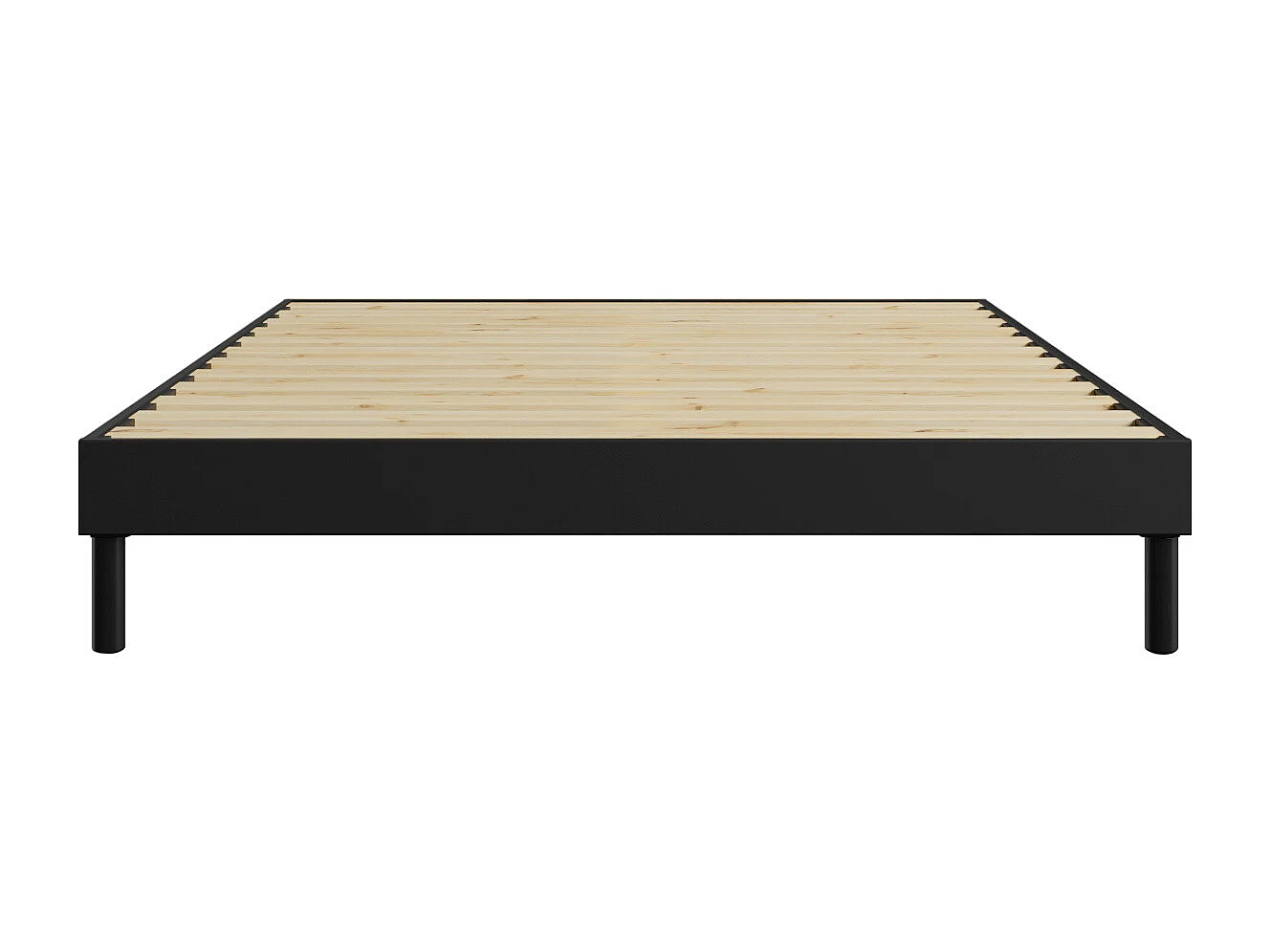 Sommier à Lattes en kit bois Anthracite - 135 x 190 cm