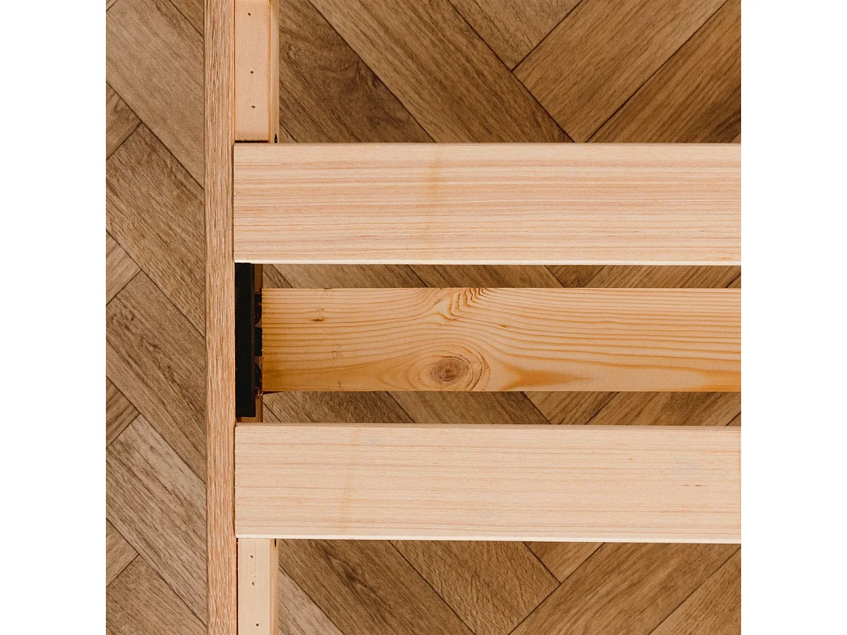 Sommier à Lattes en kit bois Chêne Clair - 135 x 190 cm