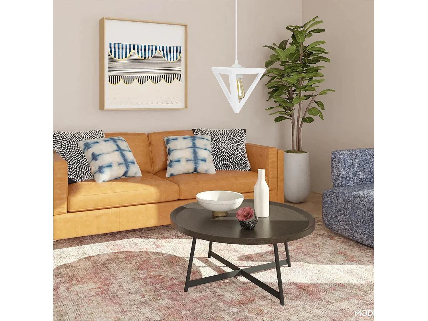 Suspensão TOSEL  TÉTRAÈDRE MÉTAL A metal cilindro cinza D40 x  H80  cm