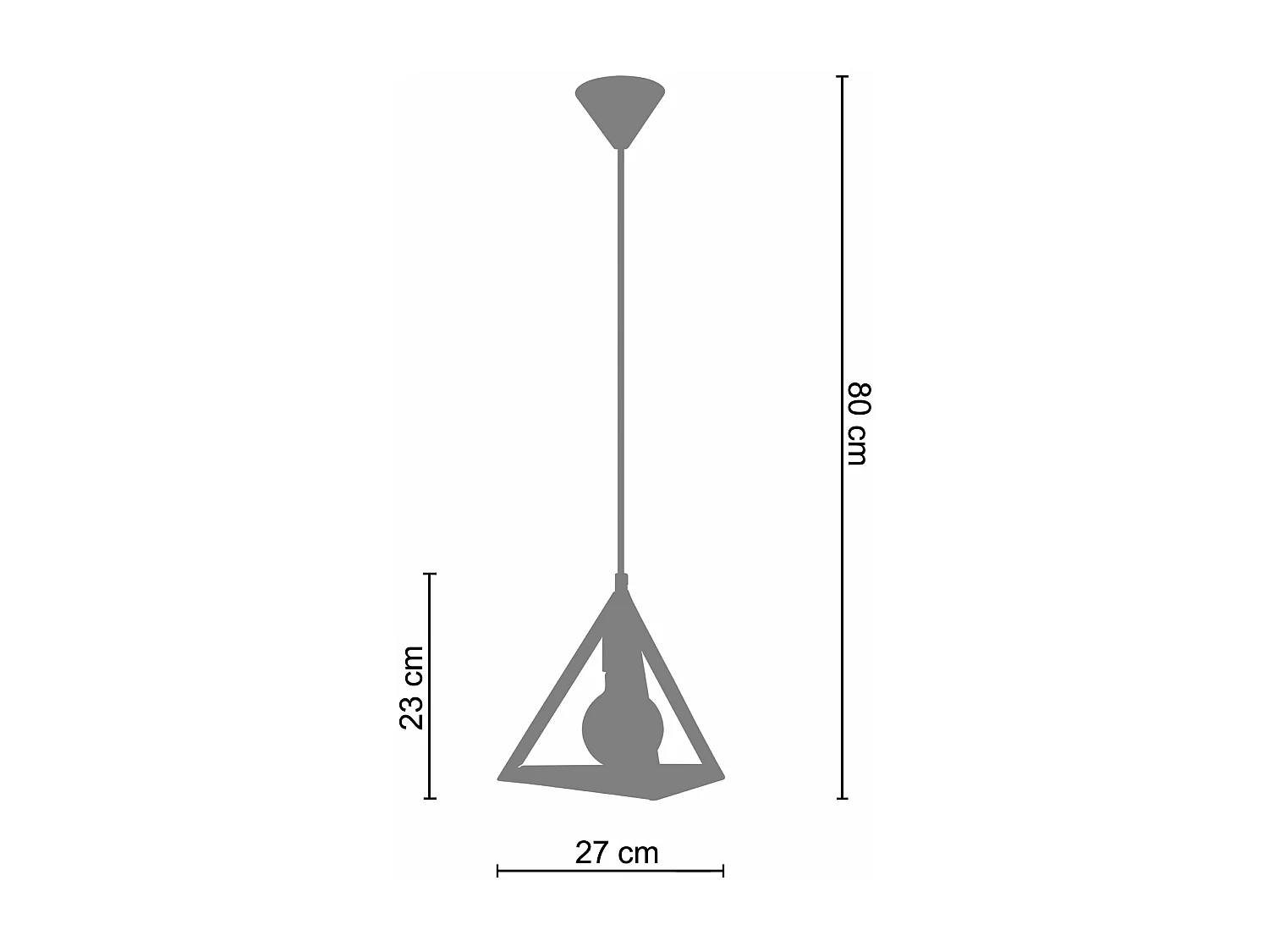 Suspensão TOSEL  TÉTRAÈDRE MÉTAL A metal cilindro cinza D40 x  H80  cm