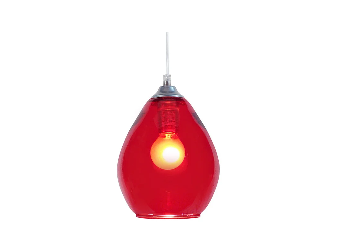 Suspension larme verre  aluminium,violet  80 cm.