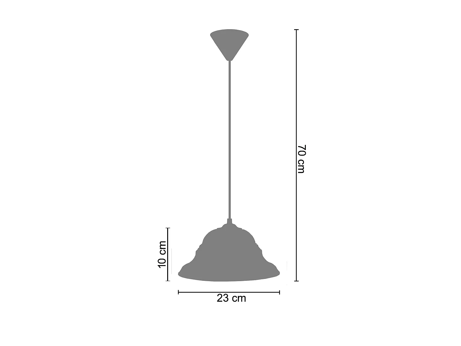 Suspension TOSEL ,verre,Gris ,H70xD23xP23 cm