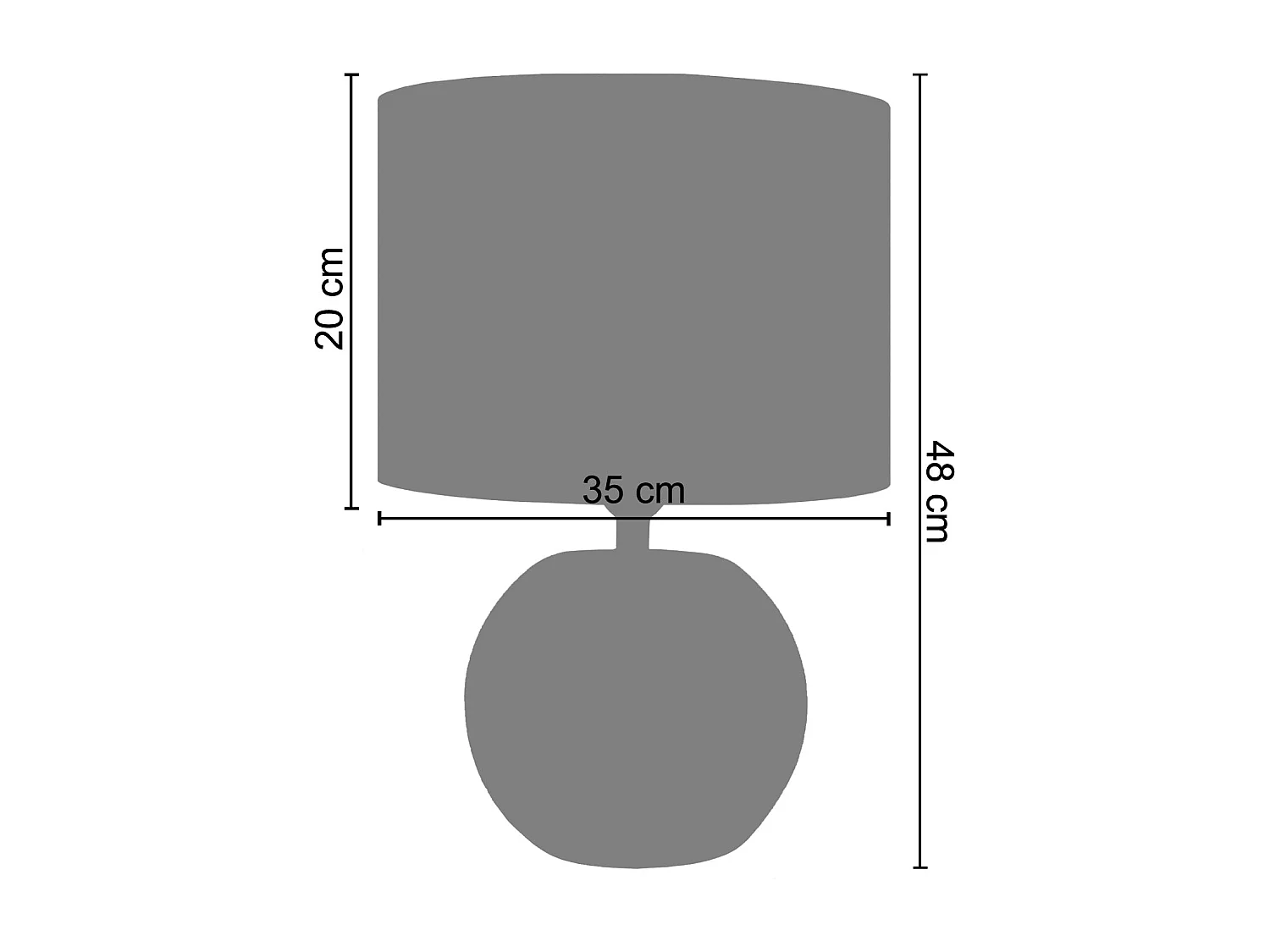Lampe de Chevet TOSEL ,verre,Noir ,H48xD 35xP 35 cm