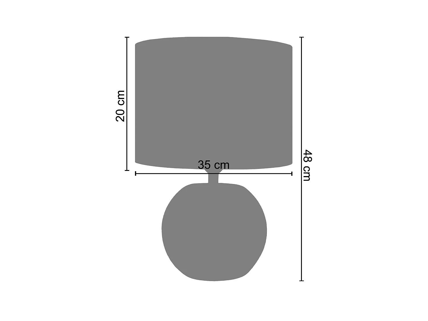 Lámpara de noche TOSEL ,vidrio,Negro ,A19xD 35xP 35 cm