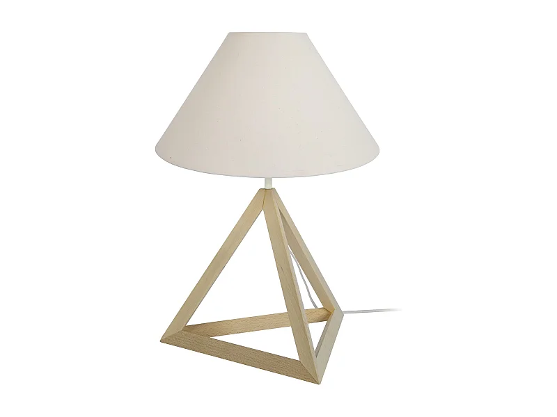 Abajur TOSEL BOIS CYLINDRE lâmpada decorativa cilindro Branco marfim D8 x  H21  cm