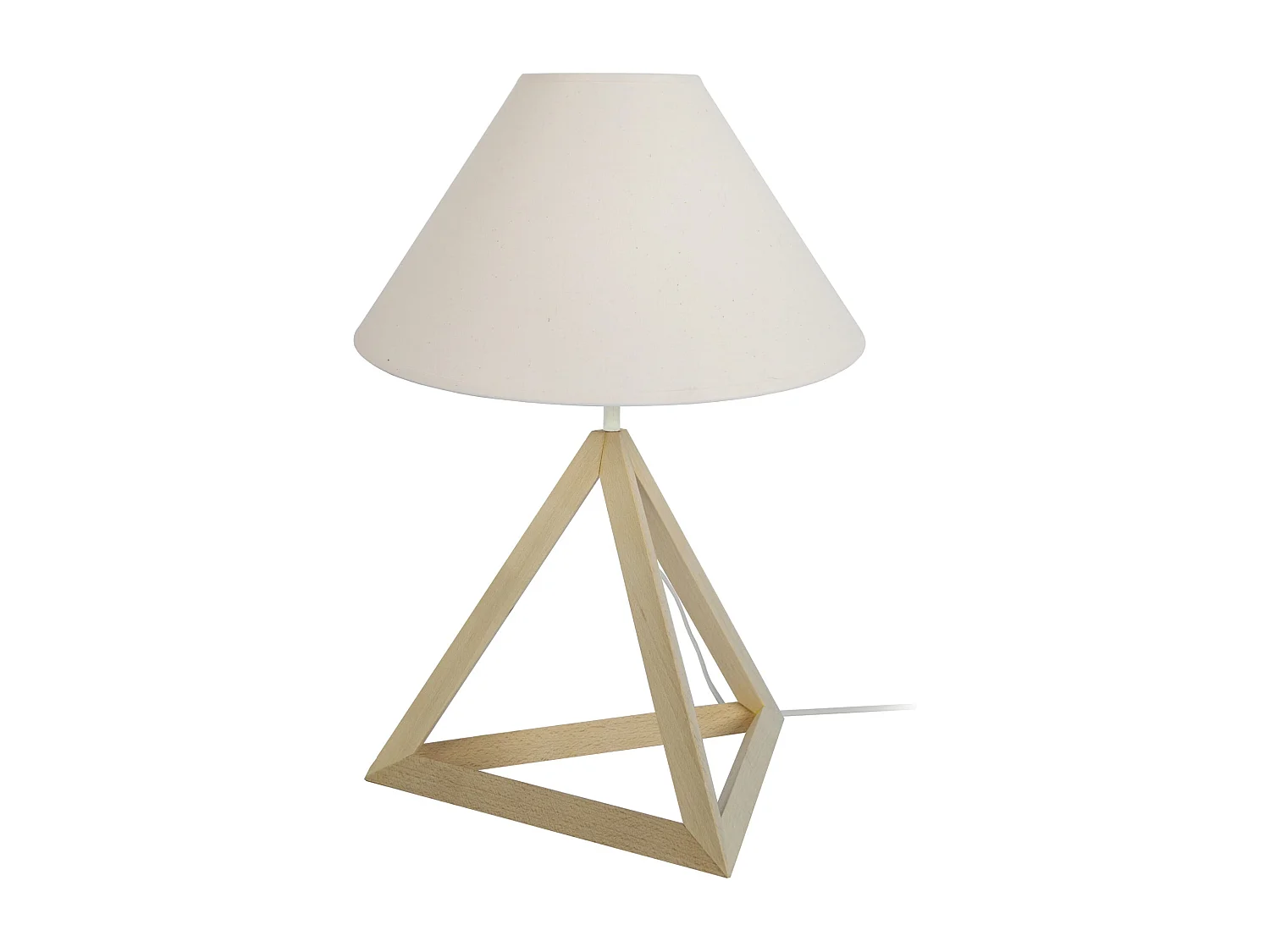 Abajur TOSEL BOIS CYLINDRE lâmpada decorativa cilindro Branco marfim D8 x  H21  cm