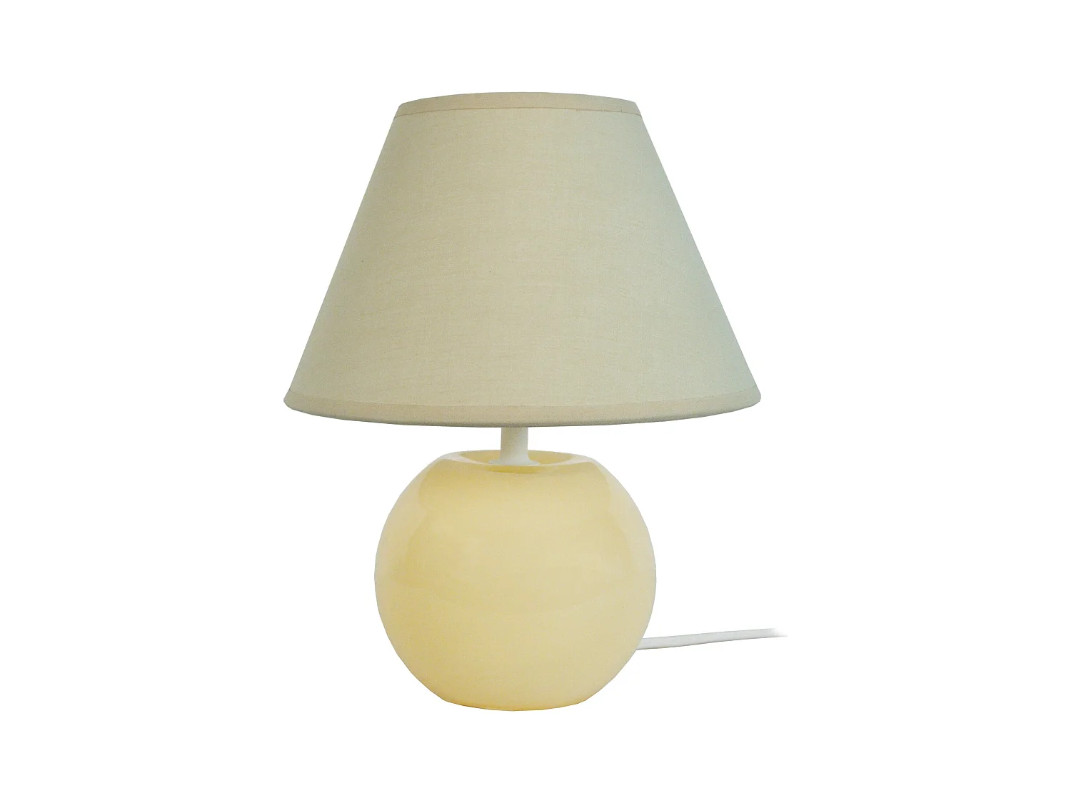 Lampe de Chevet TOSEL ,verre,Jaune , H 48xD35xP35cm