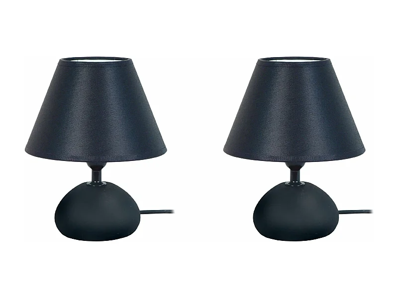 Abajur TOSEL LUSA LT2 tecido geométrico castanho D18 x  H29  cm