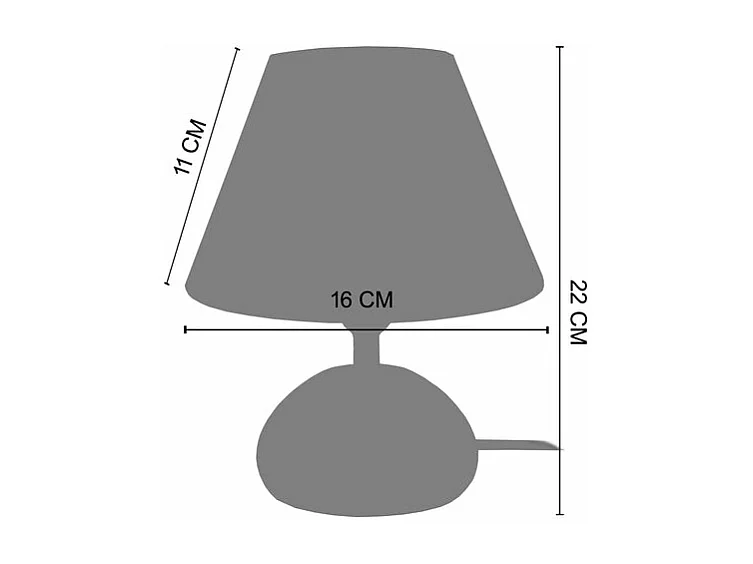 Abajur TOSEL LUSA LT2 tecido geométrico castanho D18 x  H29  cm