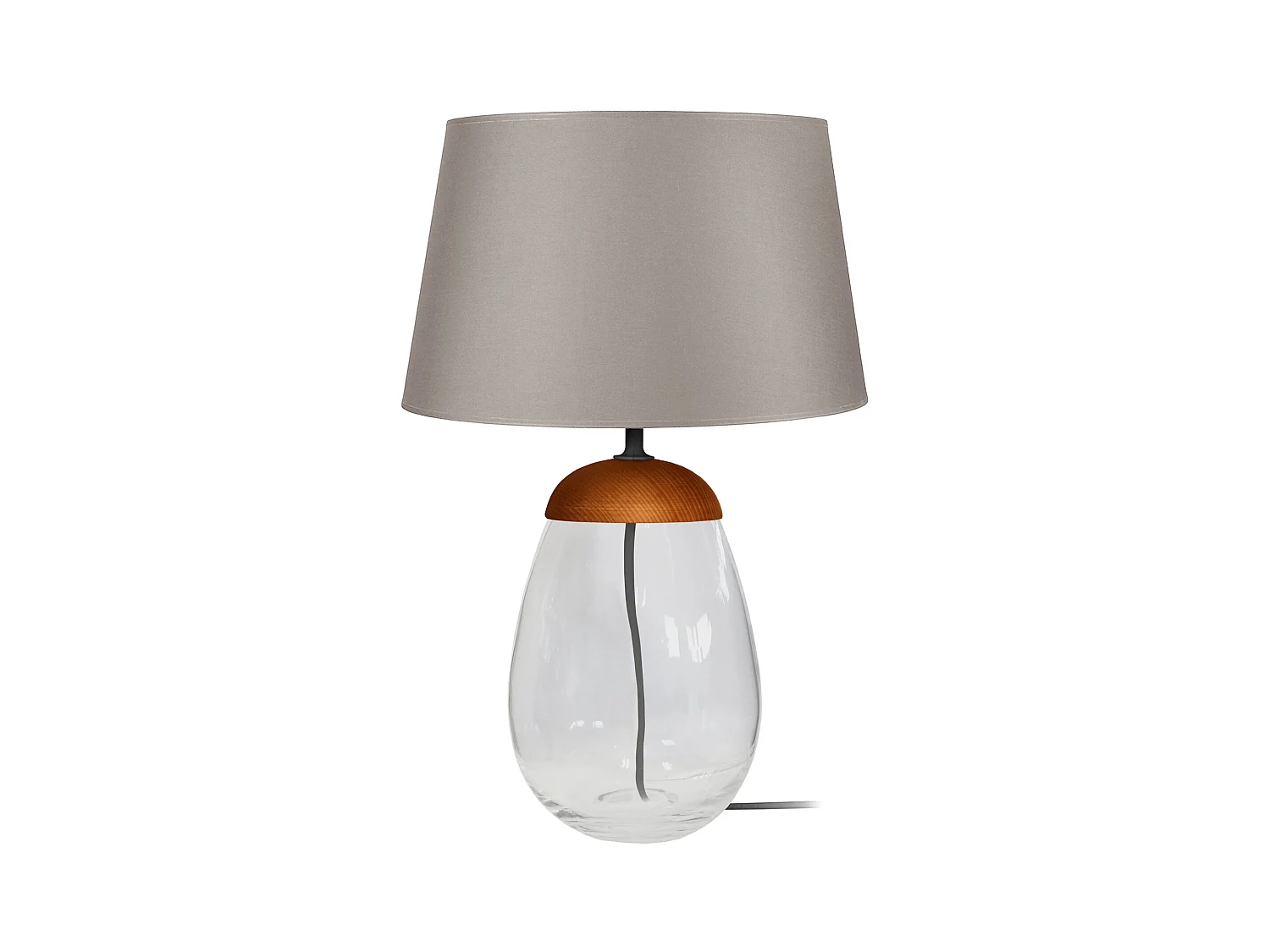 Lampe a Poser TOSEL ,verre,Transparent, H 46xD30xP30cm