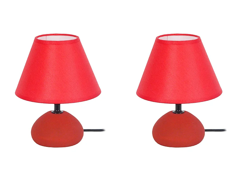 Pair de Lampes de chevet ovale bois  noir 22 cm.