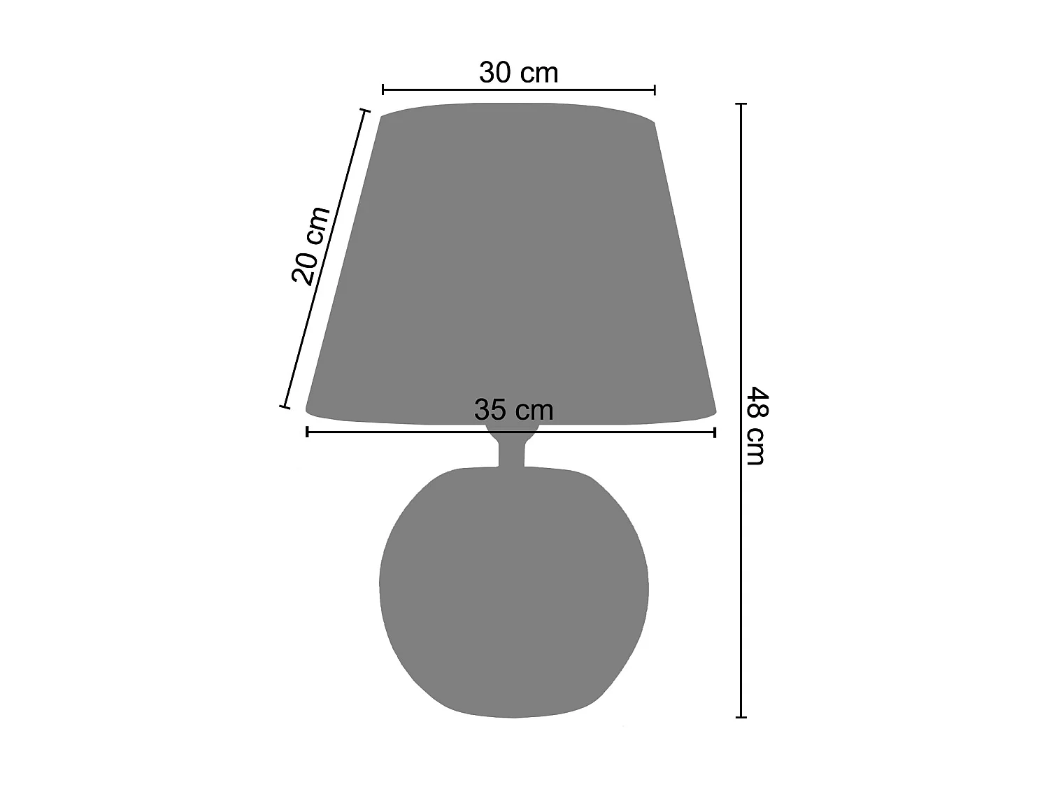 Abajur TOSEL LUSA tecido geométrico vermelho D18 x  H29  cm
