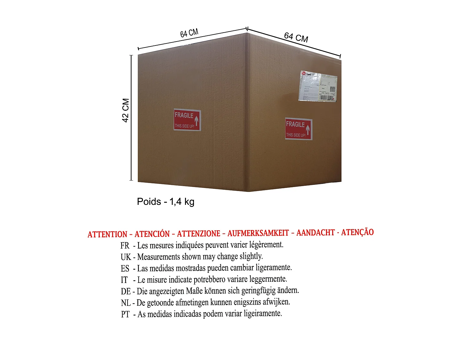 Abajur TOSEL LUSA tecido geométrico vermelho D18 x  H29  cm