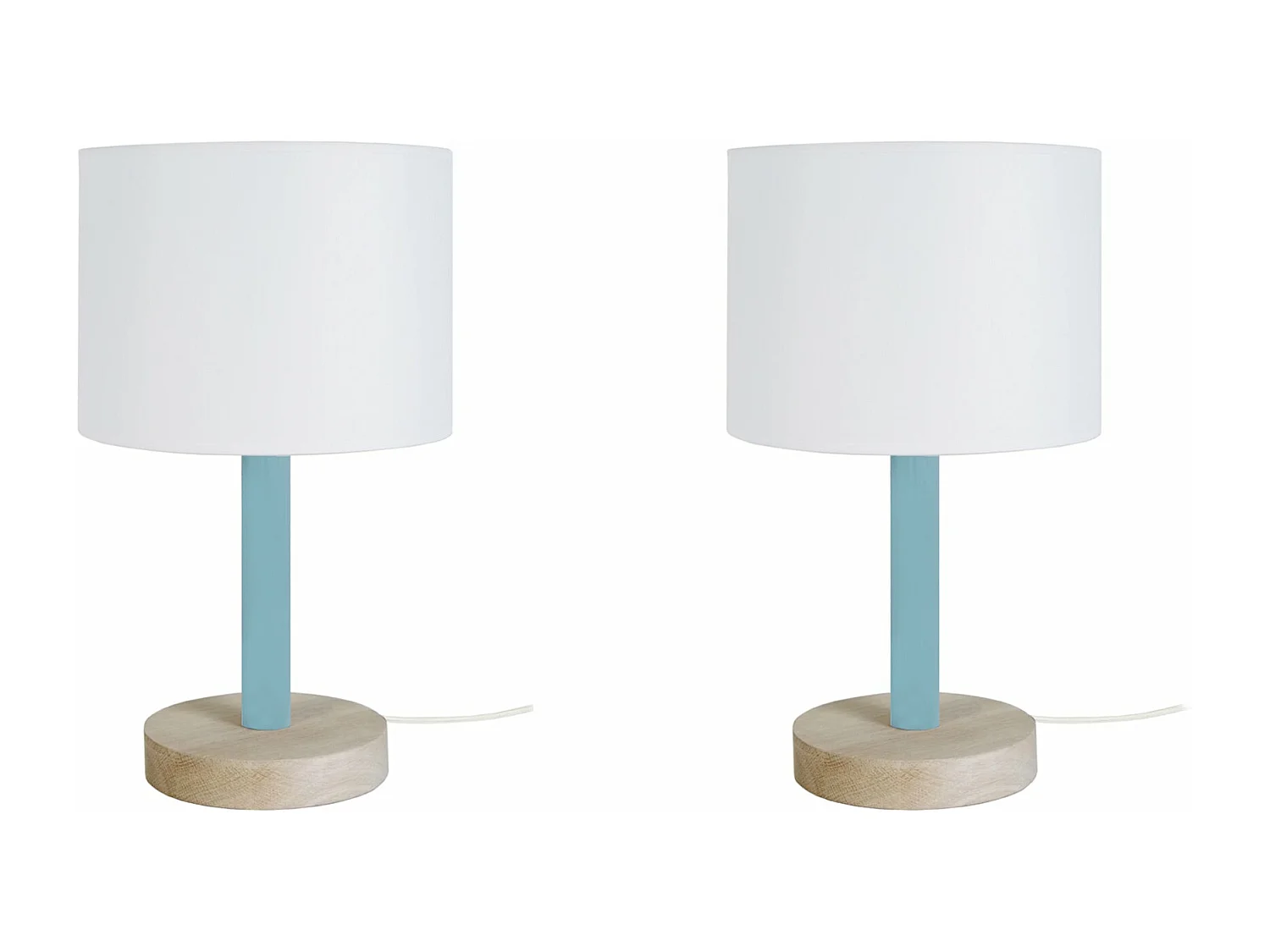 Abajur TOSEL MANON LT2 tecido coluna azul D22 x  H50  cm