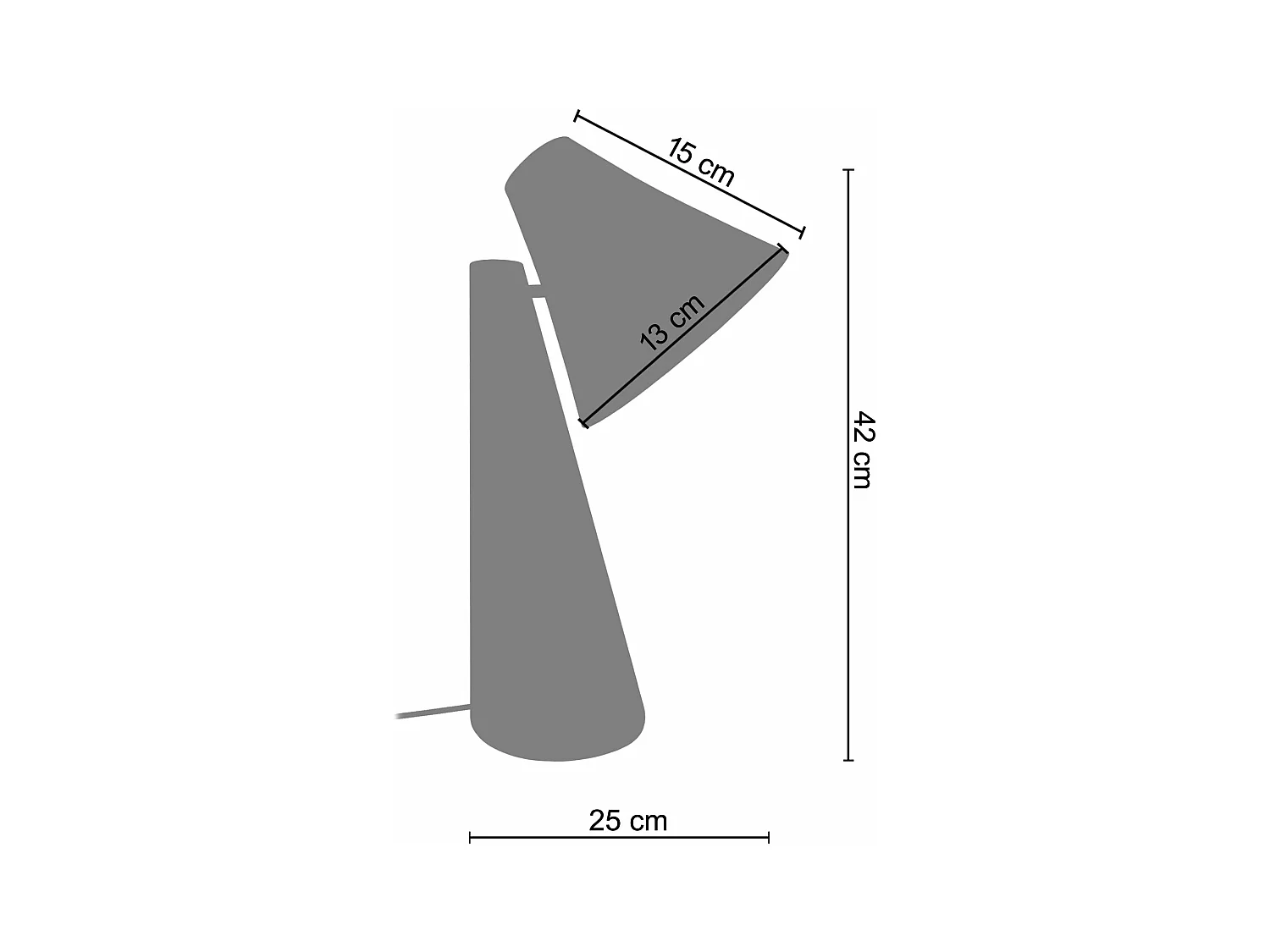 Lampe de bureau conique bois  naturel,blanc 42 cm.