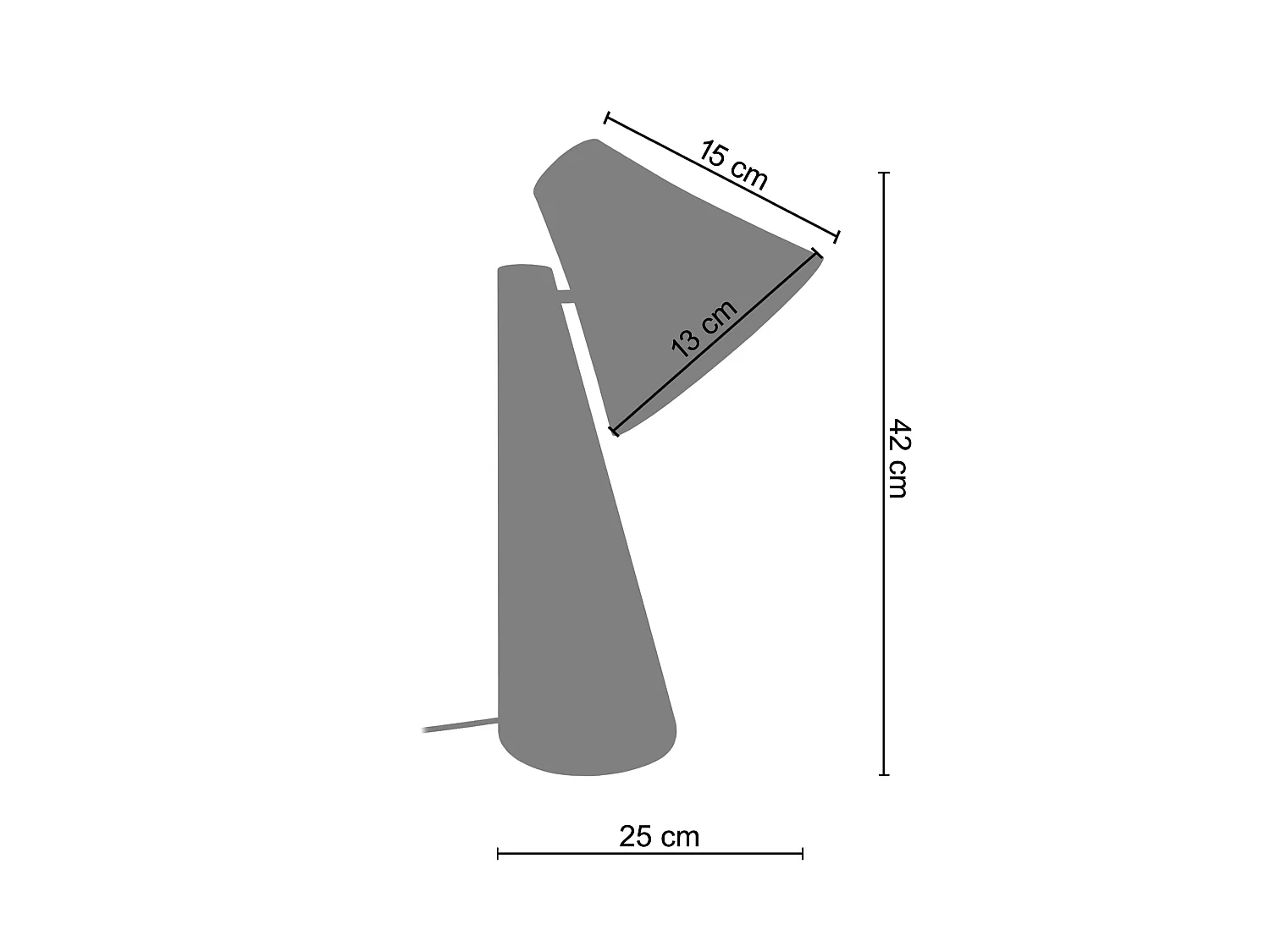 Lampe de bureau conique bois  naturel,blanc 42 cm.