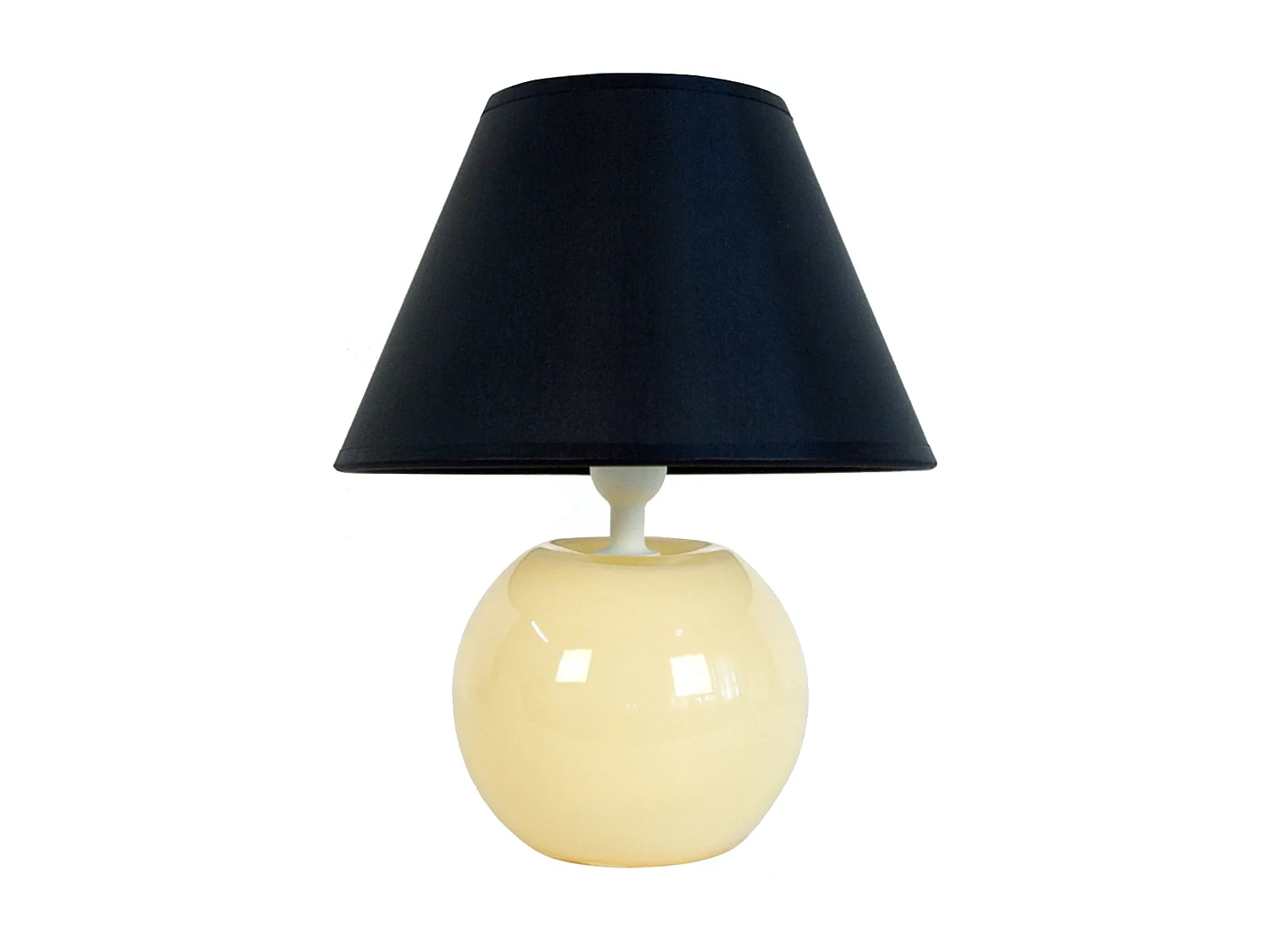 Lampe de chevet globe beige,noir 48 cm.