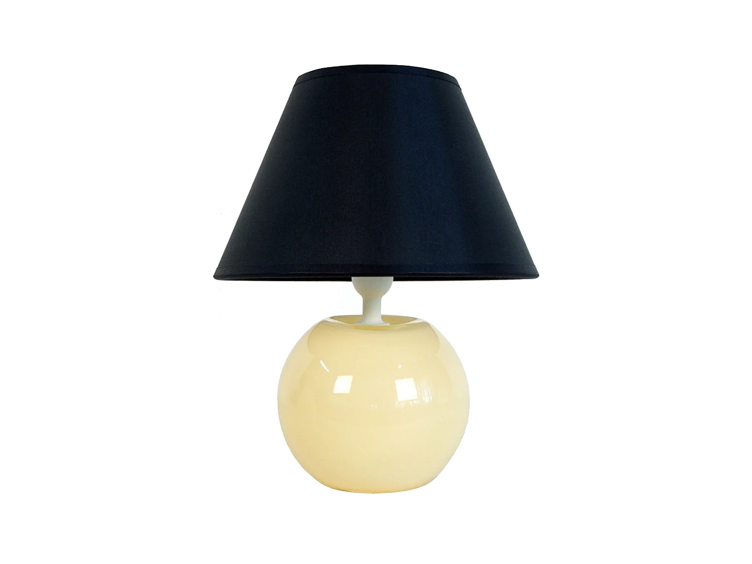 Lampe de chevet globe beige,noir 48 cm.