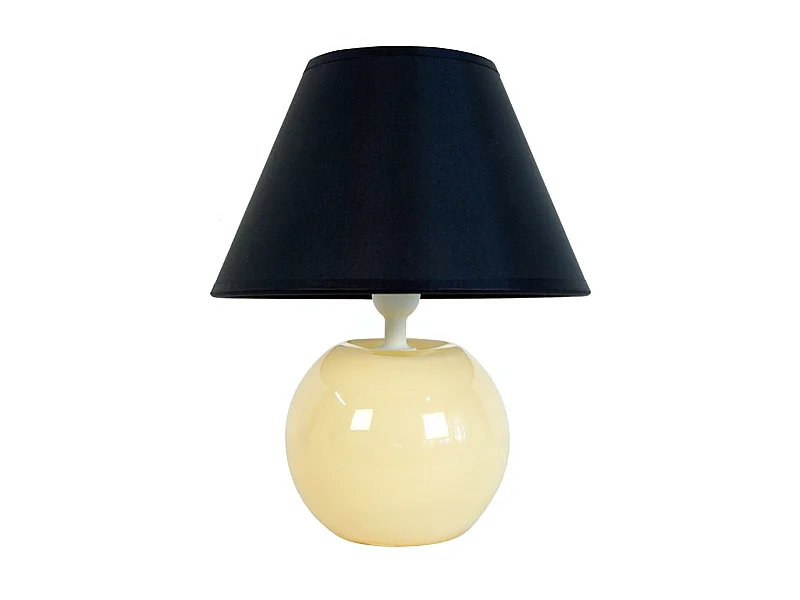 Lampe de chevet globe beige,noir 48 cm.
