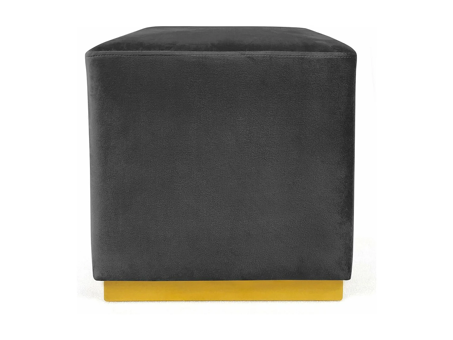 Banquette & 2 Poufs en Velours "Tinuj" 99cm Noir