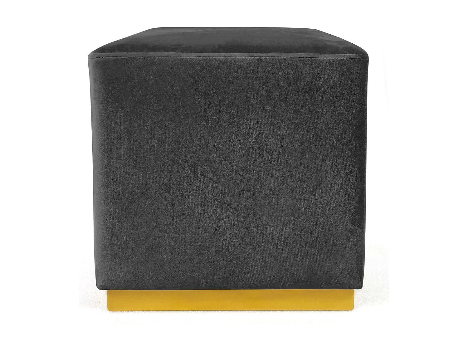 Banquette & 2 Poufs en Velours "Tinuj" 99cm Noir