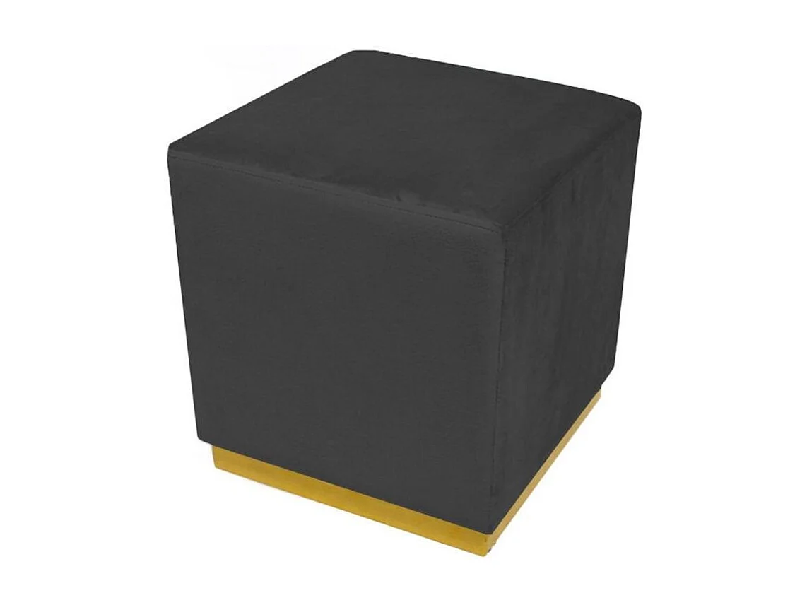 Banquette & 2 Poufs en Velours "Tinuj" 99cm Noir