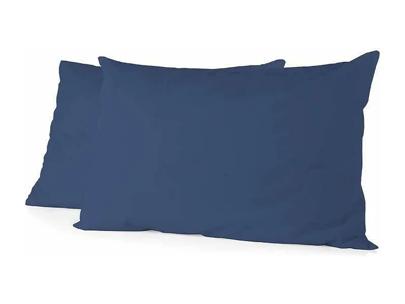 Set van 2 rechthoekige kussenslopen 50 x 70 cm van katoen - Blauw