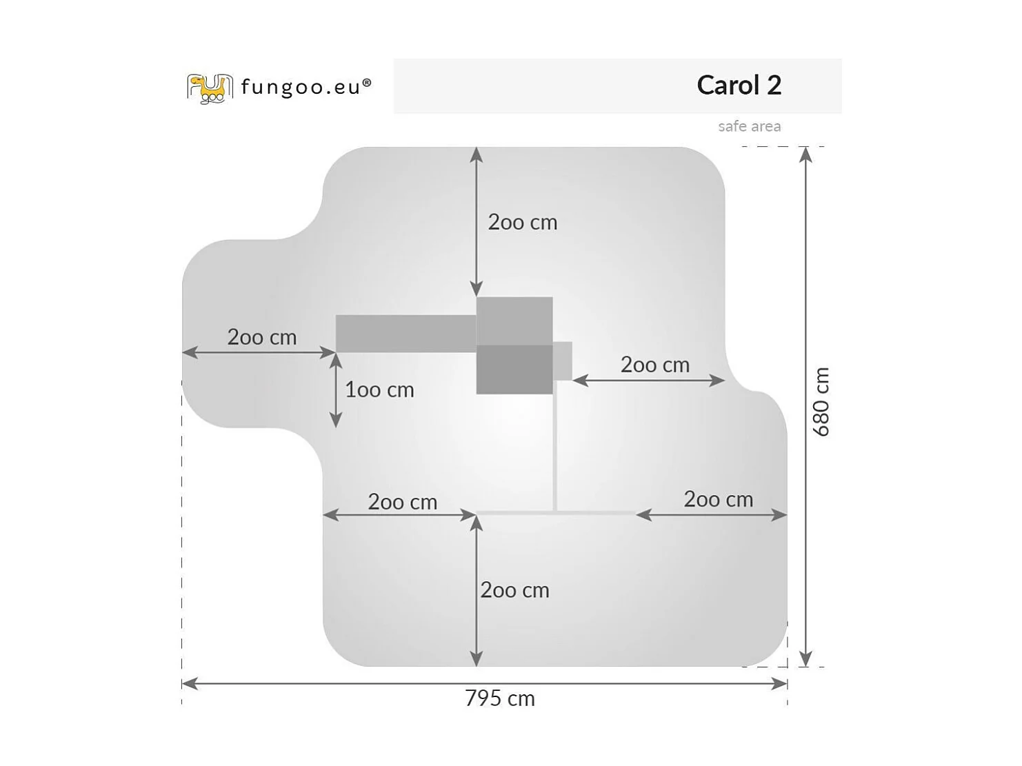 Aire de jeux Carol 2 - Toboggan Bleu - Fungoo