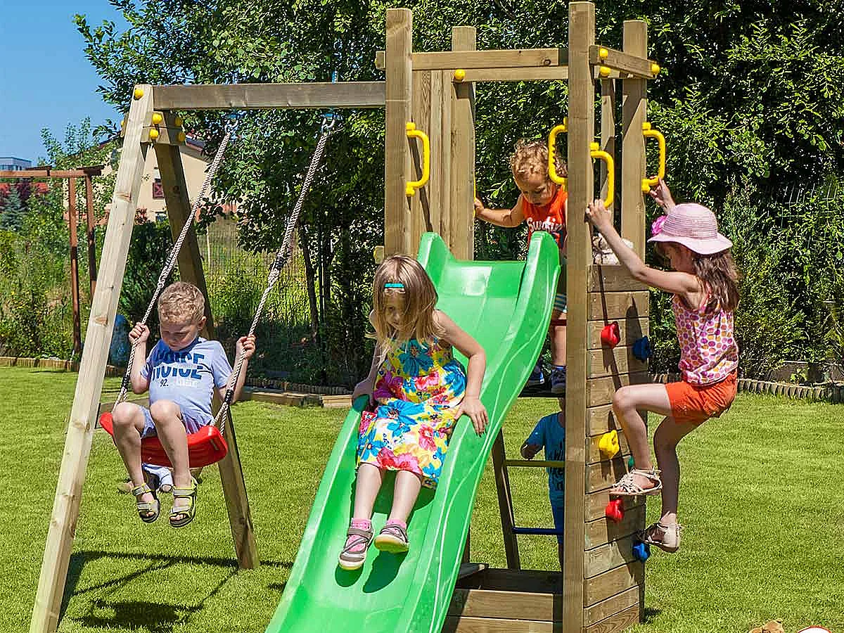 Aire de jeux Funny 3 avec balançoire simple - Fungoo