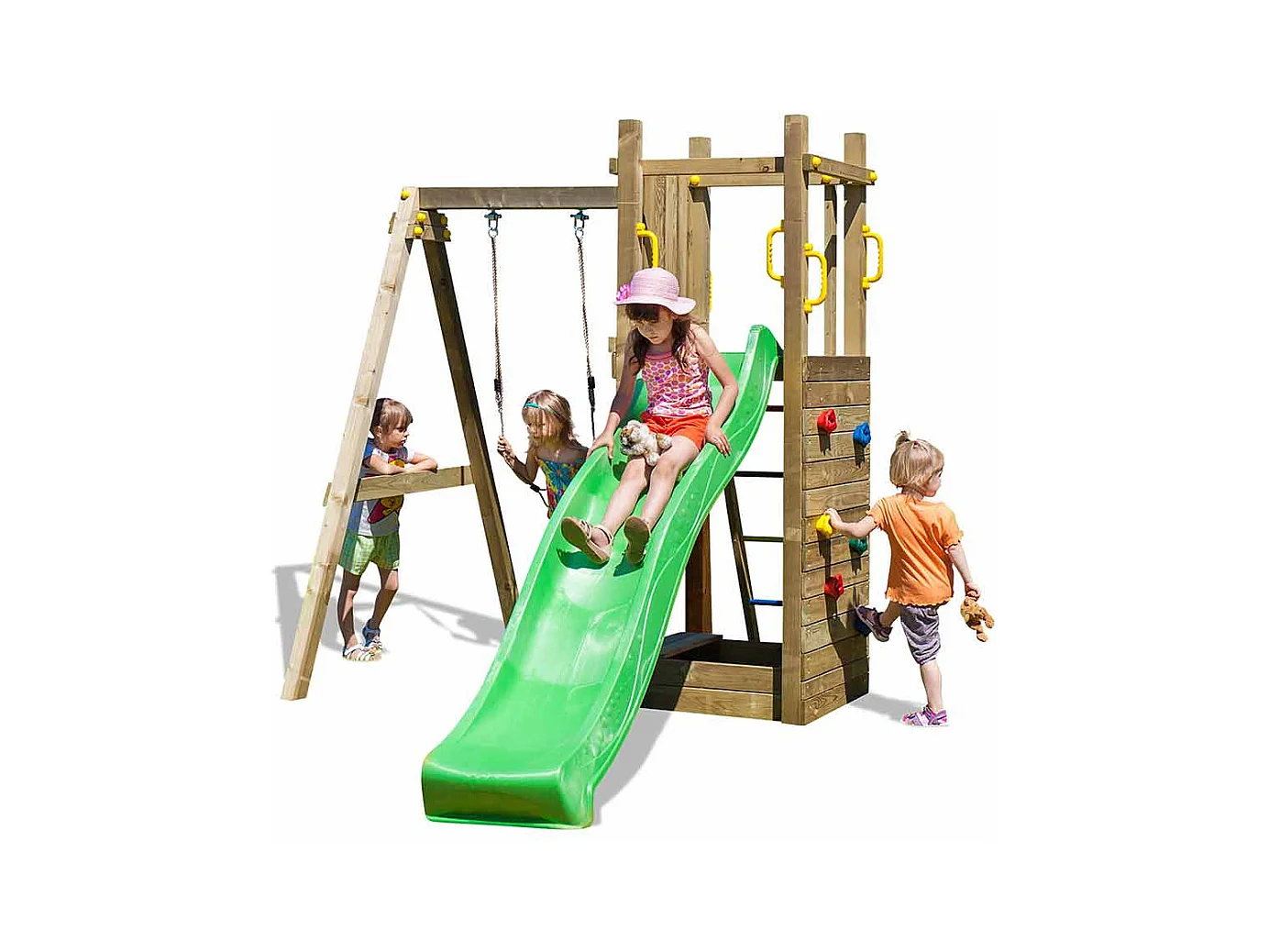 Aire de jeux Funny 3 avec balançoire simple - Fungoo