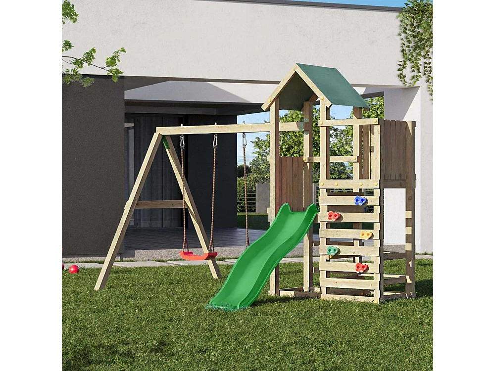 Aire de jeux Funny 3 avec balançoire simple - Fungoo