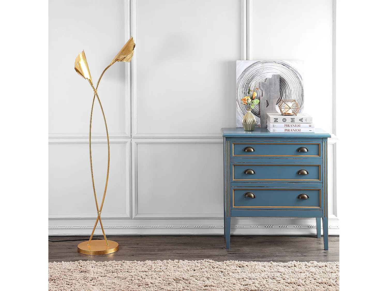 Lampadaire Doré 28 X 43 X 148.59 cm - Nelda