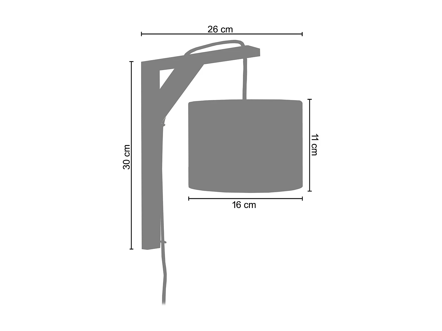 Aplique TOSEL ÉQUERRE tecido quadrado cru D30 x  H16  cm